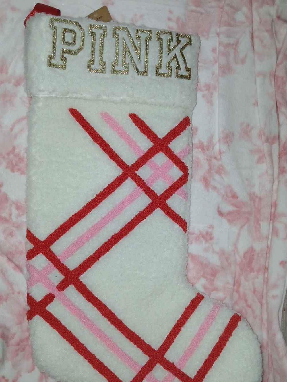 NWT VS PINK sherpa Stocking!